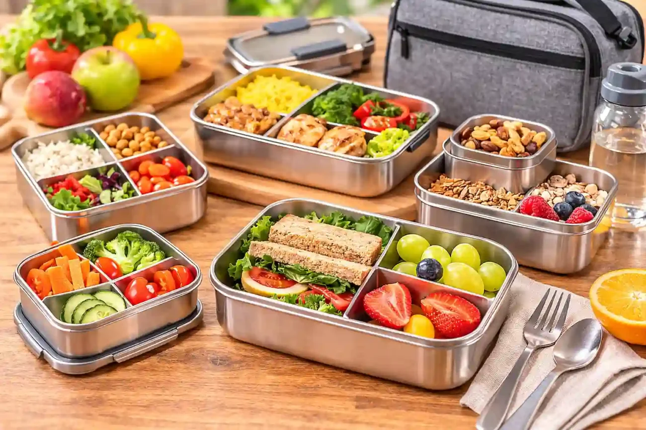 beste Edelstahl Brotboxen mit Fächern für Schule Büro und unterwegs