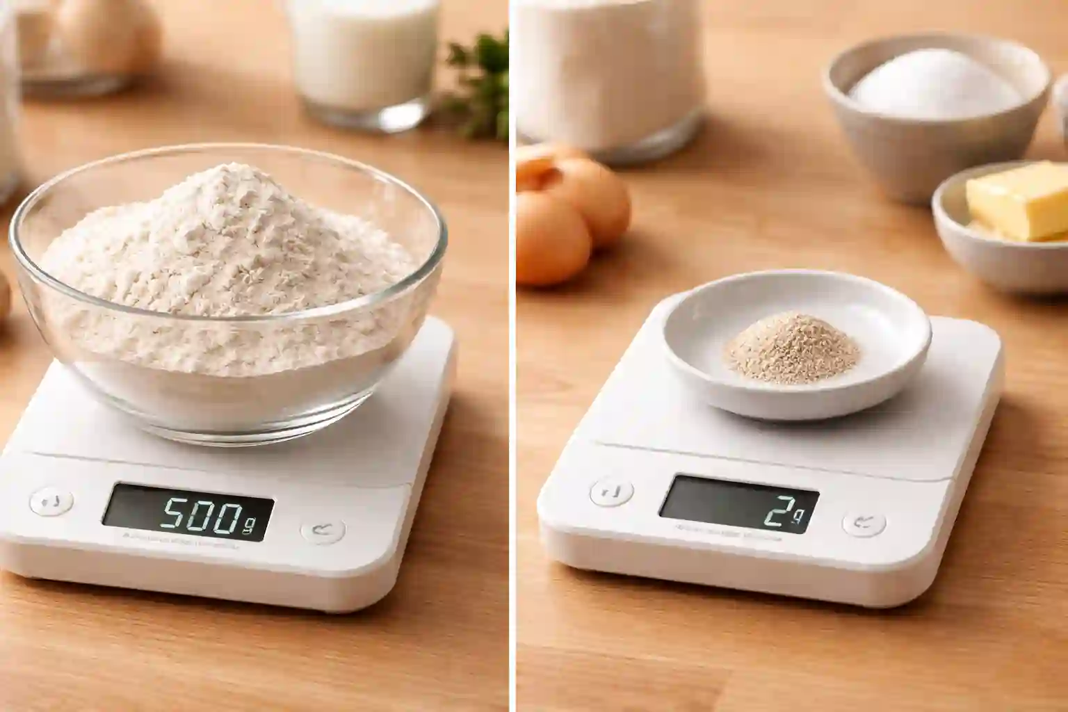 Küchenwaage Genauigkeit beim Backen Vergleich große und kleine Mengen